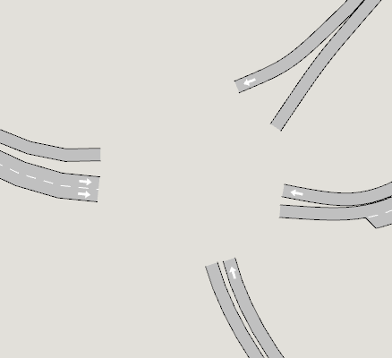 Roundabout entering/leaving sections