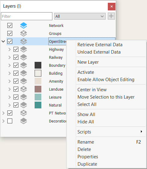 Layers Window: Context Menu"