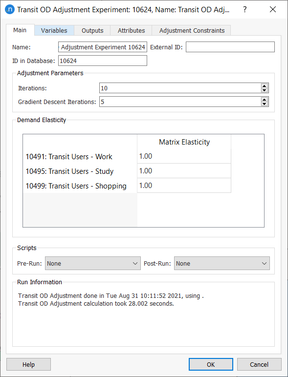 Transit OD Adjustment Experiment