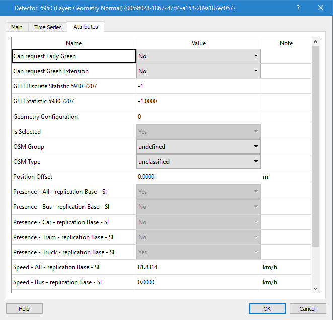 Detector Attributes