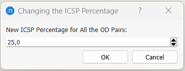 Set the ICSP Percentage for all the OD Pairs