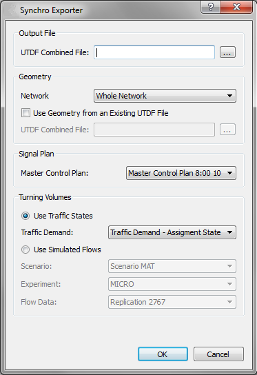 Synchro exporter dialog