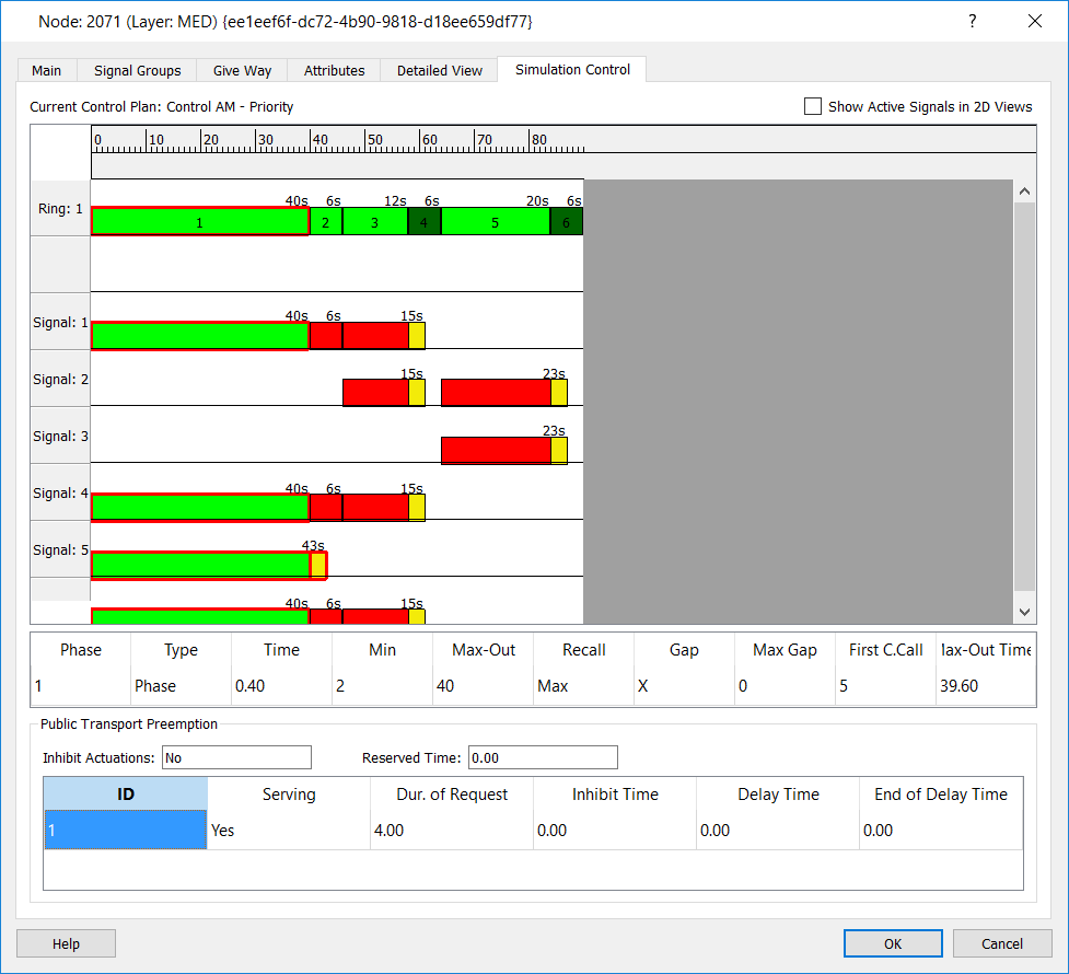 Simulation Control folder for Priority