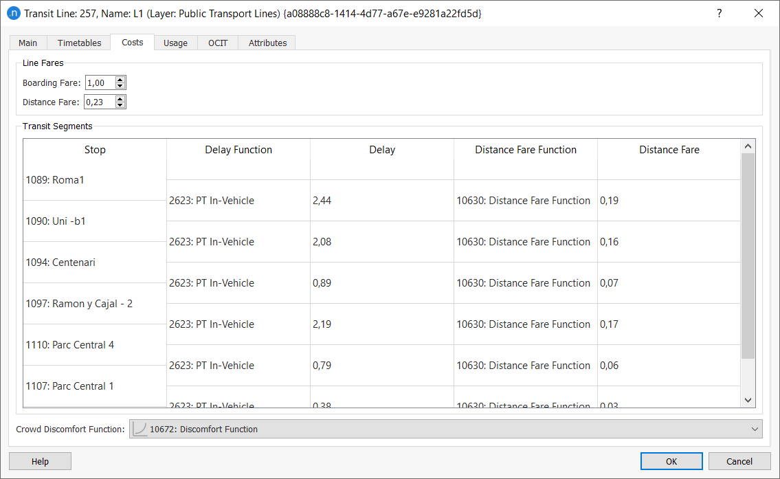 Transit Line editor – Static Model