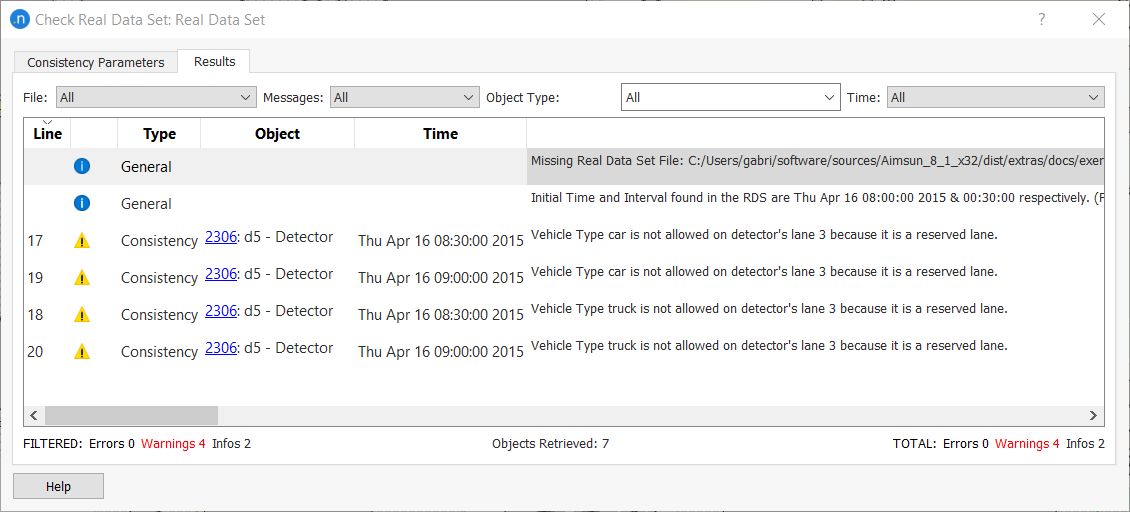 Summary dialog of data validation