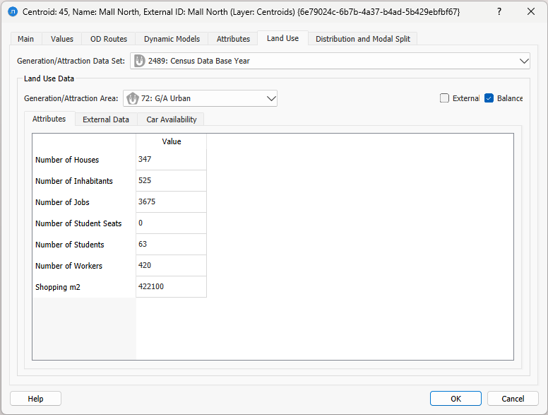 Imported data visible