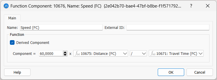 Speed function dialog