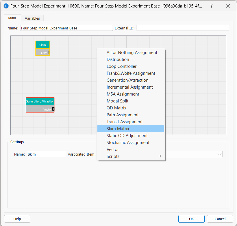 Context menu with box options