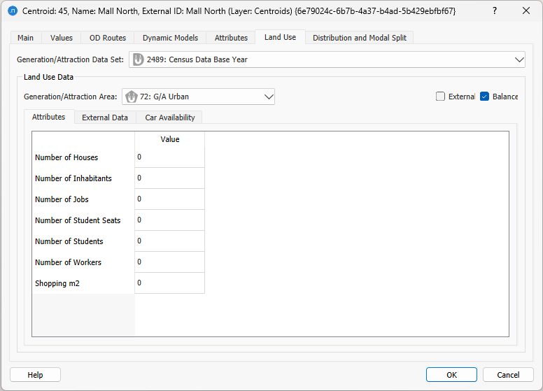 Land use tab