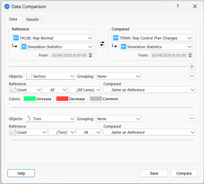 Data Comparison Dialog