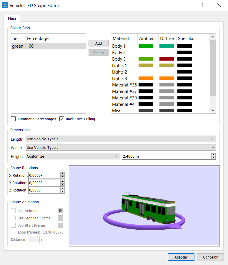 Vehicle's 3D Shape Editor