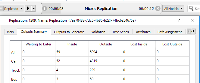 Batch Simulation Task bar