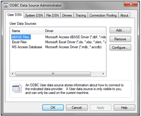ODBC Data Source Administrator