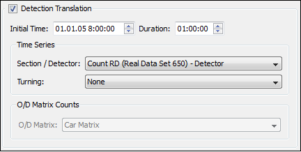 Aimsun Detection Translation dialog