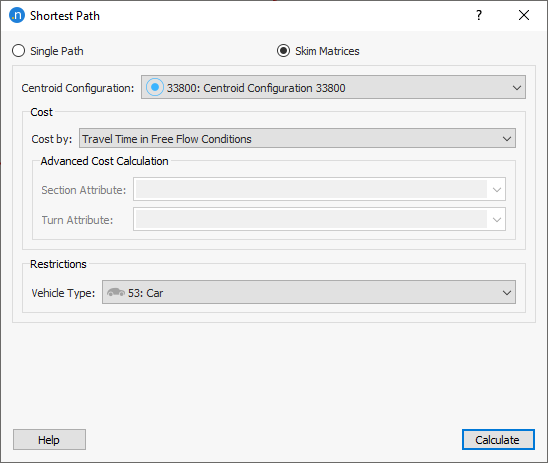 Static Shortest Path Skim matrices