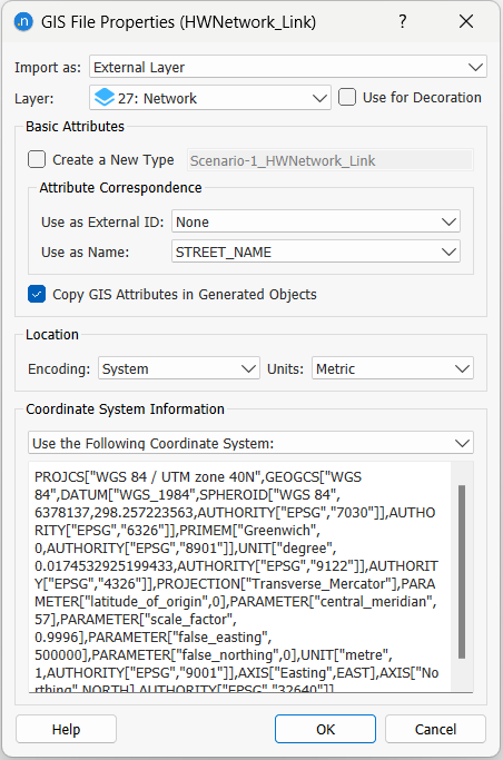 GIS Importer Dialog