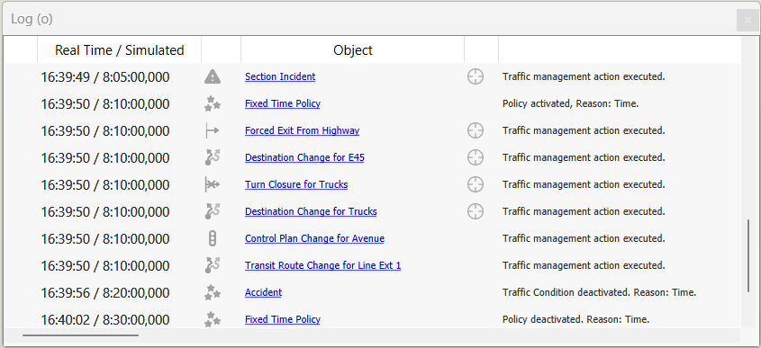 Log Window messages when activating and deactivating actions Log Window messages when activating and deactivating actions