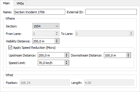 Section Incident Action Editor Section Incident Action Editor