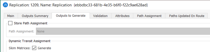 Dynamic Transit Assignment Skims Dynamic Transit Assignment Skims