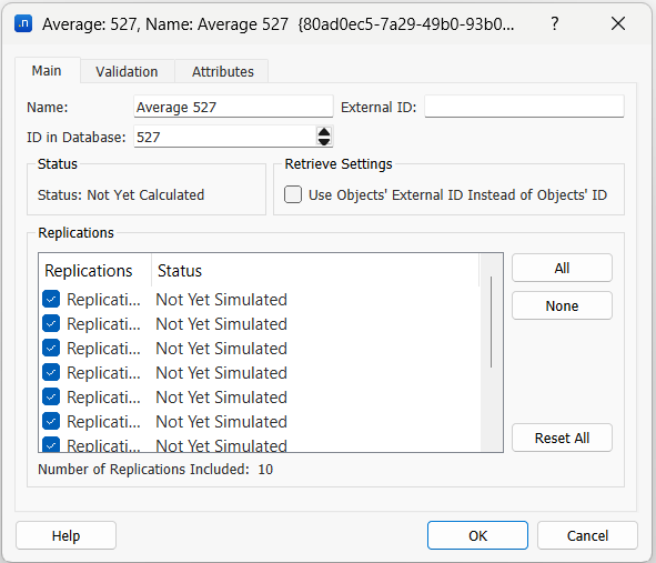 Average Editor: Main Tab