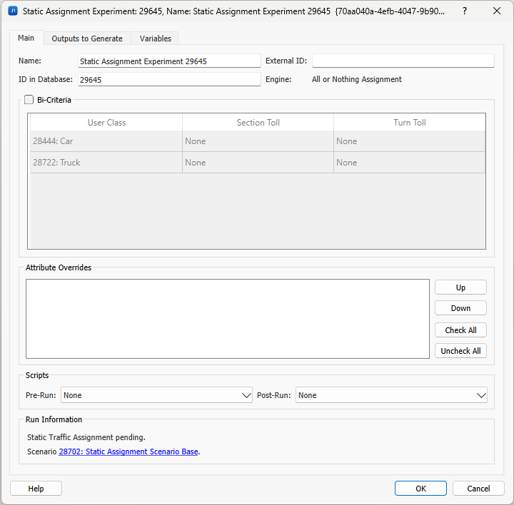 Static Experiment: All or Nothing Assignment