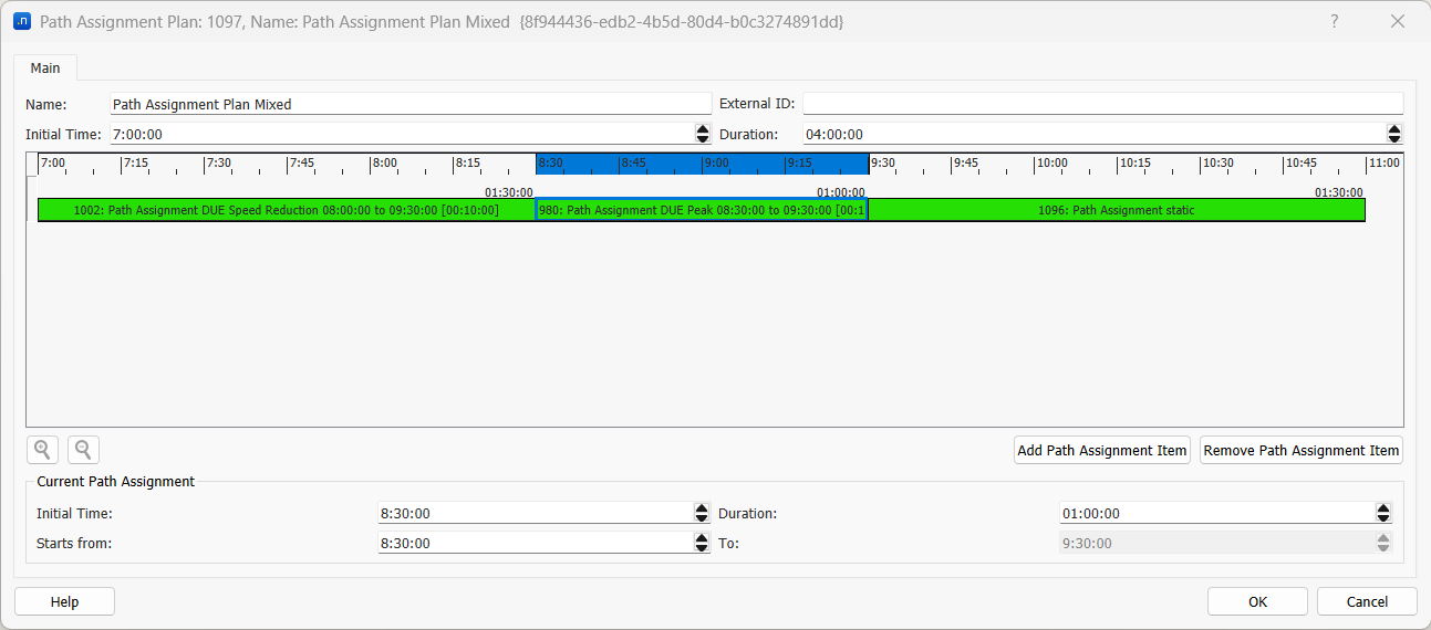 Path Assignment editor main