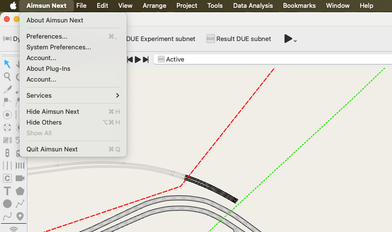 System and Project Preferences menu access