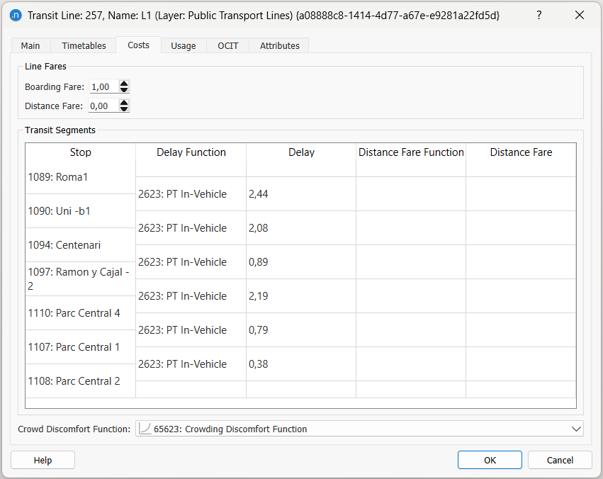 Transit Line editor – Static Model