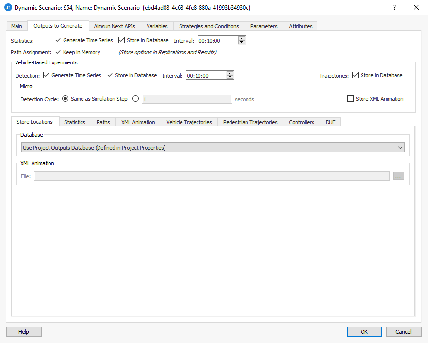 Dynamic Scenario Outputs Tab