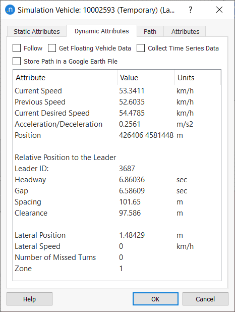 Simulation Vehicle - Dynamic Attributes folder Simulation Vehicle - Dynamic Attributes folder