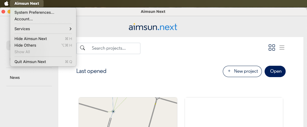 Welcome window - System preferences menu