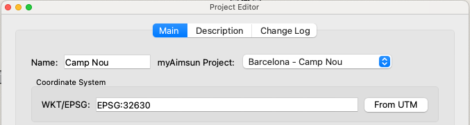 Project Editor Main Tab - My Aimsun project