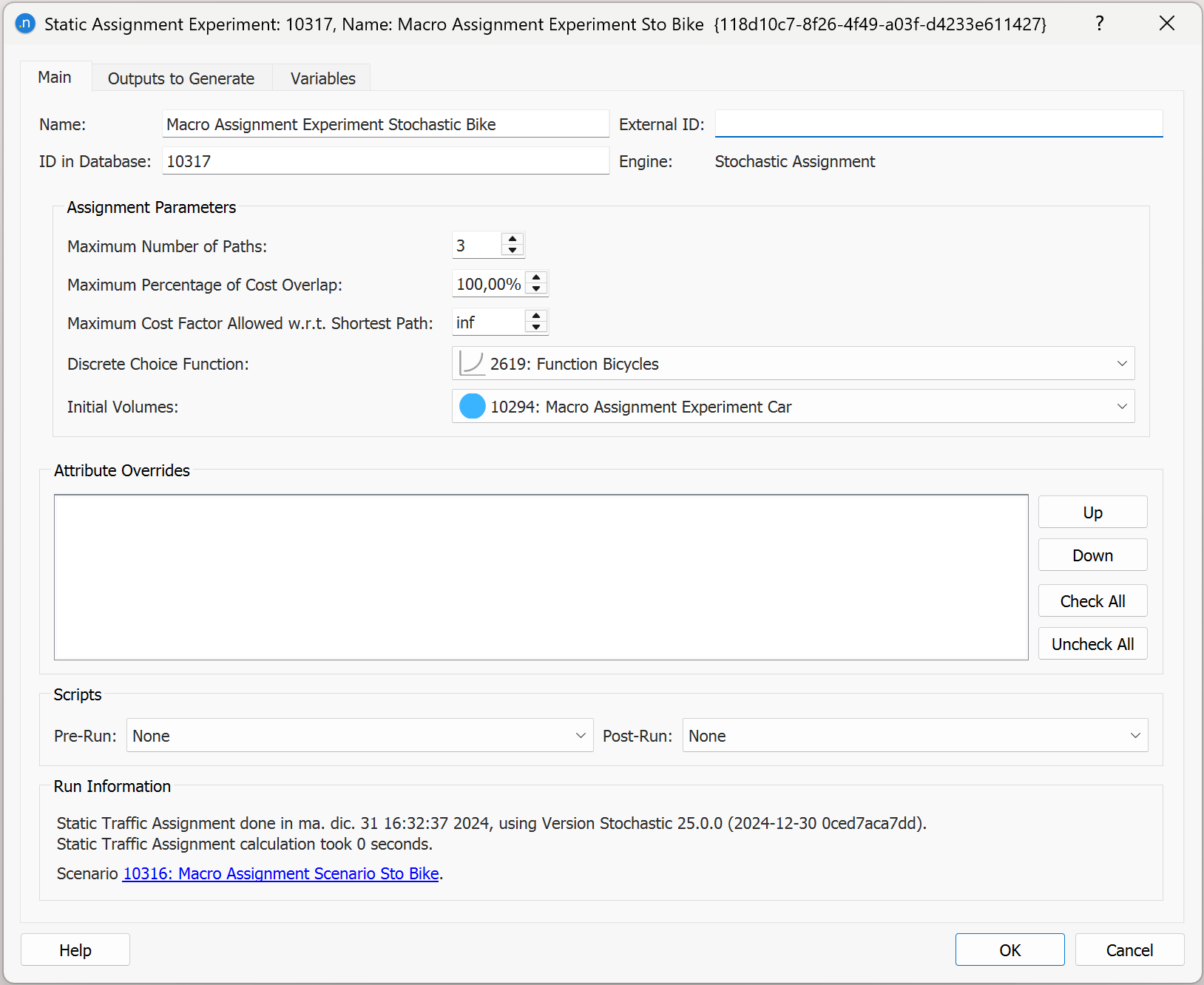 Static Experiment: Stochastic Assignment
