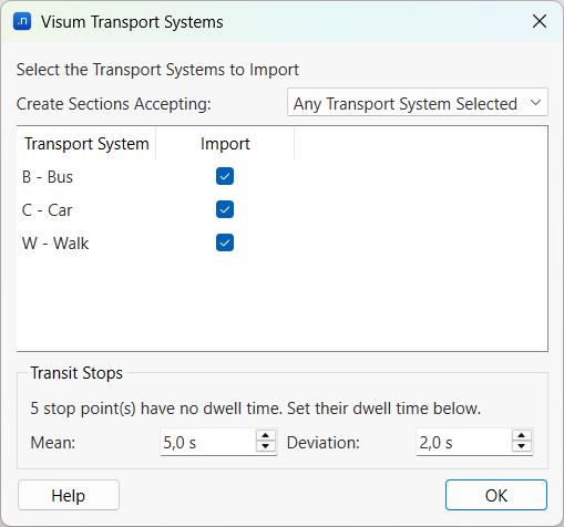 Visum Importer Dialog