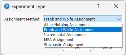 Assignment method selection for the Static Assignment Experiment