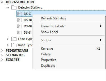 Detector Station Context Menu