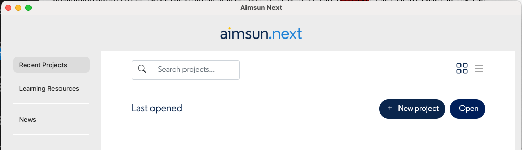 New Project Window
