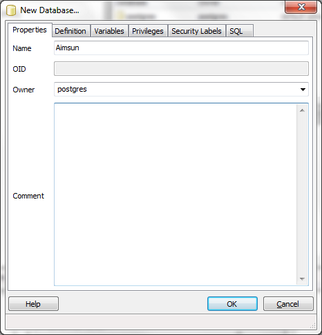 New PostgreSQL Database New PostgreSQL Database