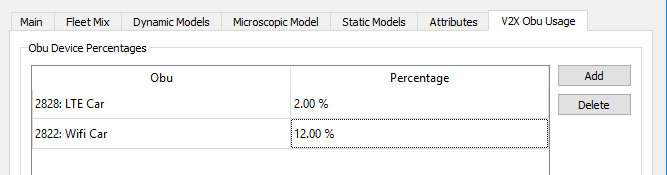 Vehicle type Editor - V2X OBU